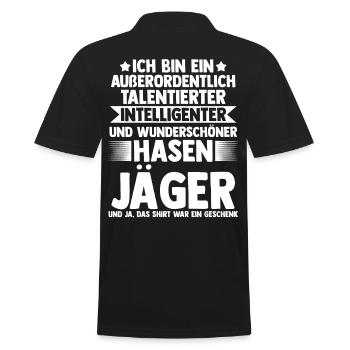 Hasenjäger Hasenjagd Kaninchenjagd Jäger - Männer Poloshirt - Schwarz - Hinten - Kai (181cm)