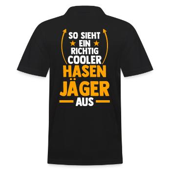 Hasenjäger Hasenjagd Kaninchenjagd Jäger - Männer Poloshirt - Schwarz - Hinten - Kai (181cm)