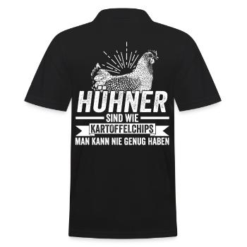 Huhn Hühnerstall Bauernhof Bauer Landwirt Hühner - Männer Poloshirt - Schwarz - Hinten - Kai (181cm)