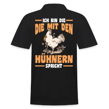 Huhn Hühnerstall Bauernhof Bauer Landwirt Hühner - Männer Poloshirt - Schwarz - Hinten - Kai (181cm)