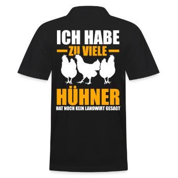Huhn Hühnerstall Bauernhof Bauer Landwirt Hühner - Männer Poloshirt - Schwarz - Hinten - Kai (181cm)