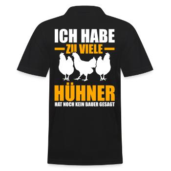 Huhn Hühnerstall Bauernhof Bauer Landwirt Hühner - Männer Poloshirt - Schwarz - Hinten - Kai (181cm)