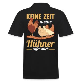 Huhn Hühnerstall Bauernhof Bauer Landwirt Hühner - Männer Poloshirt - Schwarz - Hinten - Kai (181cm)