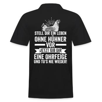 Huhn Hühnerstall Bauernhof Bauer Landwirt Hühner - Männer Poloshirt - Schwarz - Hinten - Kai (181cm)