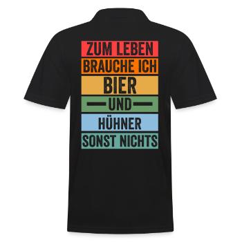 Bier Huhn Hühnerstall Bauernhof Bauer Landwirt Hüh - Männer Poloshirt - Schwarz - Hinten - Kai (181cm)