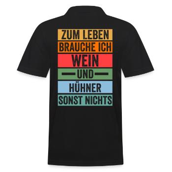 Wein Huhn Hühnerstall Bauernhof Bauer Landwirt Hüh - Männer Poloshirt - Schwarz - Hinten - Kai (181cm)