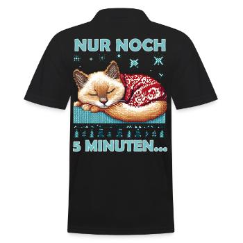 Ugly Christmas Katze Spruch - Männer Poloshirt - Schwarz - Hinten - Kai (181cm)