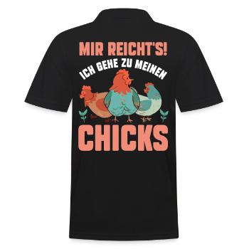 Huhn Hühnerstall Bauernhof Bauer Landwirt Hühner - Männer Poloshirt - Schwarz - Hinten - Kai (181cm)