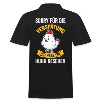 Huhn Hühnerstall Bauernhof Bauer Landwirt Hühner - Männer Poloshirt - Schwarz - Hinten - Kai (181cm)