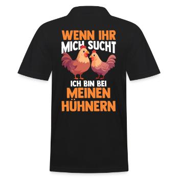 Huhn Hühnerstall Bauernhof Bauer Landwirt Hühner - Männer Poloshirt - Schwarz - Hinten - Kai (181cm)