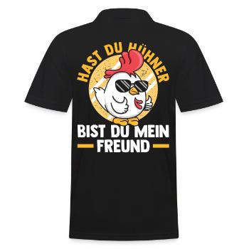 Huhn Hühnerstall Bauernhof Bauer Landwirt Hühner - Männer Poloshirt - Schwarz - Hinten - Kai (181cm)