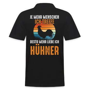 Huhn Hühnerstall Bauernhof Bauer Landwirt Hühner - Männer Poloshirt - Schwarz - Hinten - Kai (181cm)