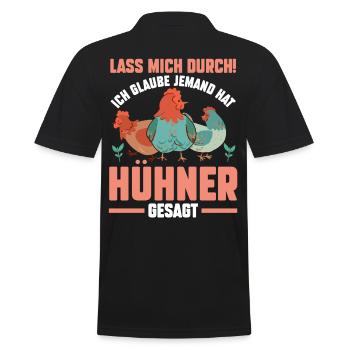 Huhn Hühnerstall Bauernhof Bauer Landwirt Hühner - Männer Poloshirt - Schwarz - Hinten - Kai (181cm)