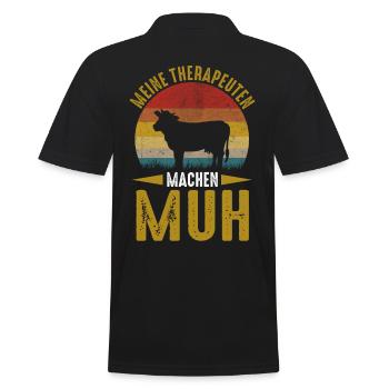 Kuh Bauernhof Kuhbauer Landwirt Rind Kühe - Männer Poloshirt - Schwarz - Hinten - Kai (181cm)