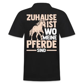 Pferd Reiten Bauernhof Bauer Pferdebesitzer Pferde - Männer Poloshirt - Schwarz - Hinten - Kai (181cm)