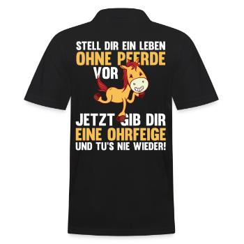 Pferd Reiten Bauernhof Bauer Pferdebesitzer Pferde - Männer Poloshirt - Schwarz - Hinten - Kai (181cm)