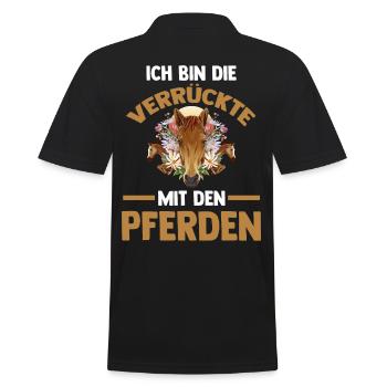 Pferd Reiten Bauernhof Bauer Pferdebesitzer Pferde - Männer Poloshirt - Schwarz - Hinten - Kai (181cm)
