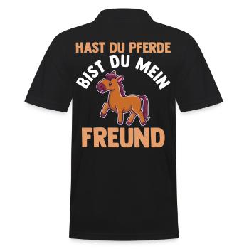 Pferd Reiten Bauernhof Bauer Pferdebesitzer Pferde - Männer Poloshirt - Schwarz - Hinten - Kai (181cm)