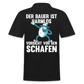 Schaf Schäfer Schäferei Bauer Landwirt Bauernhof S - Männer Poloshirt - Schwarz - Hinten - Kai (181cm)
