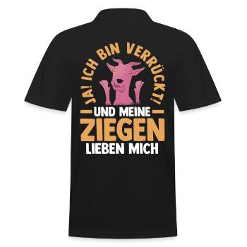 Ziege Ziegenbauer Bauernhof Landwirt Bauer Ziegen - Männer Poloshirt - Schwarz - Hinten - Kai (181cm)