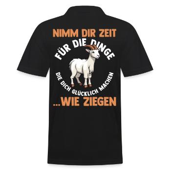 Ziege Ziegenbauer Bauernhof Landwirt Bauer Ziegen - Männer Poloshirt - Schwarz - Hinten - Kai (181cm)