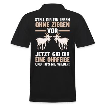 Ziege Ziegenbauer Bauernhof Landwirt Bauer Ziegen - Männer Poloshirt - Schwarz - Hinten - Kai (181cm)