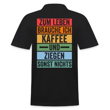 Kaffee Ziege Ziegenbauer Bauernhof Landwirt Bauer - Männer Poloshirt - Schwarz - Hinten - Kai (181cm)