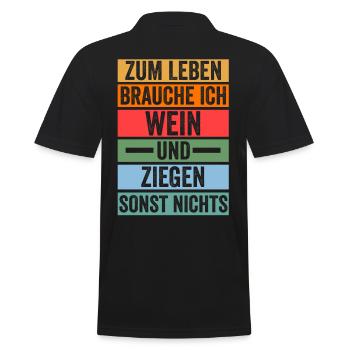 Wein Ziege Ziegenbauer Bauernhof Landwirt Bauer Z - Männer Poloshirt - Schwarz - Hinten - Kai (181cm)