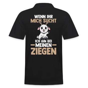 Ziege Ziegenbauer Bauernhof Landwirt Bauer Ziegen - Männer Poloshirt - Schwarz - Hinten - Kai (181cm)
