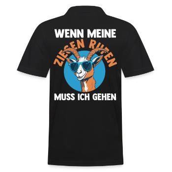 Ziege Ziegenbauer Bauernhof Landwirt Bauer Ziegen - Männer Poloshirt - Schwarz - Hinten - Kai (181cm)