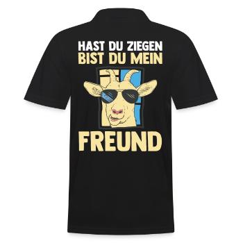 Ziege Ziegenbauer Bauernhof Landwirt Bauer Ziegen - Männer Poloshirt - Schwarz - Hinten - Kai (181cm)