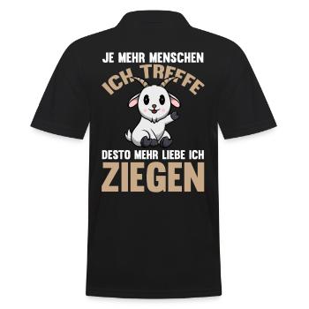 Ziege Ziegenbauer Bauernhof Landwirt Bauer Ziegen - Männer Poloshirt - Schwarz - Hinten - Kai (181cm)