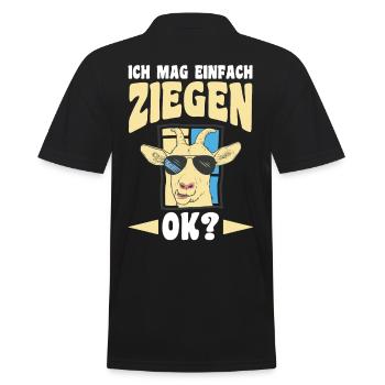 Ziege Ziegenbauer Bauernhof Landwirt Bauer Ziegen - Männer Poloshirt - Schwarz - Hinten - Kai (181cm)