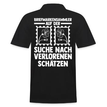 Philatelie Briefmarkensammlung Briefmarkensammler - Männer Poloshirt - Schwarz - Hinten - Kai (181cm)