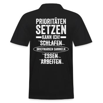 Philatelie Briefmarkensammlung Briefmarkensammler - Männer Poloshirt - Schwarz - Hinten - Kai (181cm)