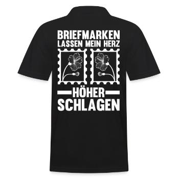 Philatelie Briefmarkensammlung Briefmarkensammler - Männer Poloshirt - Schwarz - Hinten - Kai (181cm)