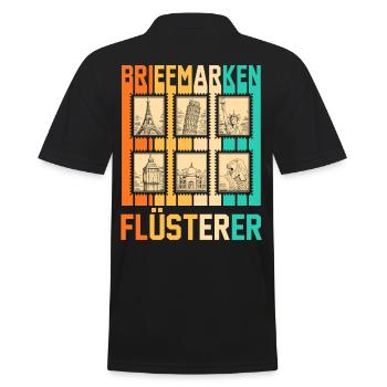 Philatelie Briefmarkensammlung Briefmarkensammler - Männer Poloshirt - Schwarz - Hinten - Kai (181cm)