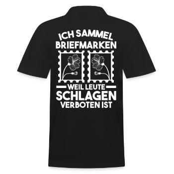 Philatelie Briefmarkensammlung Briefmarkensammler - Männer Poloshirt - Schwarz - Hinten - Kai (181cm)
