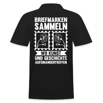 Philatelie Briefmarkensammlung Briefmarkensammler - Männer Poloshirt - Schwarz - Hinten - Kai (181cm)
