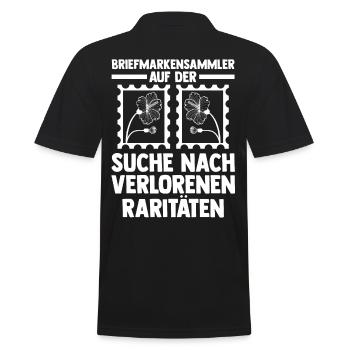 Philatelie Briefmarkensammlung Briefmarkensammler - Männer Poloshirt - Schwarz - Hinten - Kai (181cm)