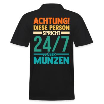 Numismatik Münzensammlung Münzensammler - Männer Poloshirt - Schwarz - Hinten - Kai (181cm)