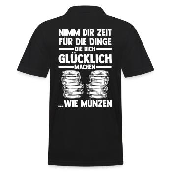 Numismatik Münzensammlung Münzensammler - Männer Poloshirt - Schwarz - Hinten - Kai (181cm)