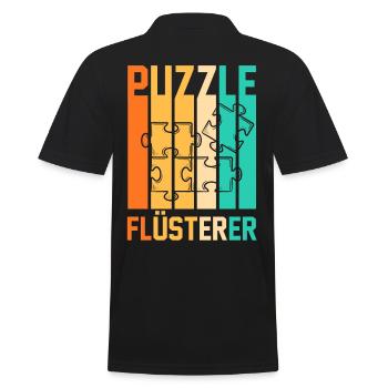 Puzzlefan Puzzler Puzzleteile Puzzle - Männer Poloshirt - Schwarz - Hinten - Kai (181cm)