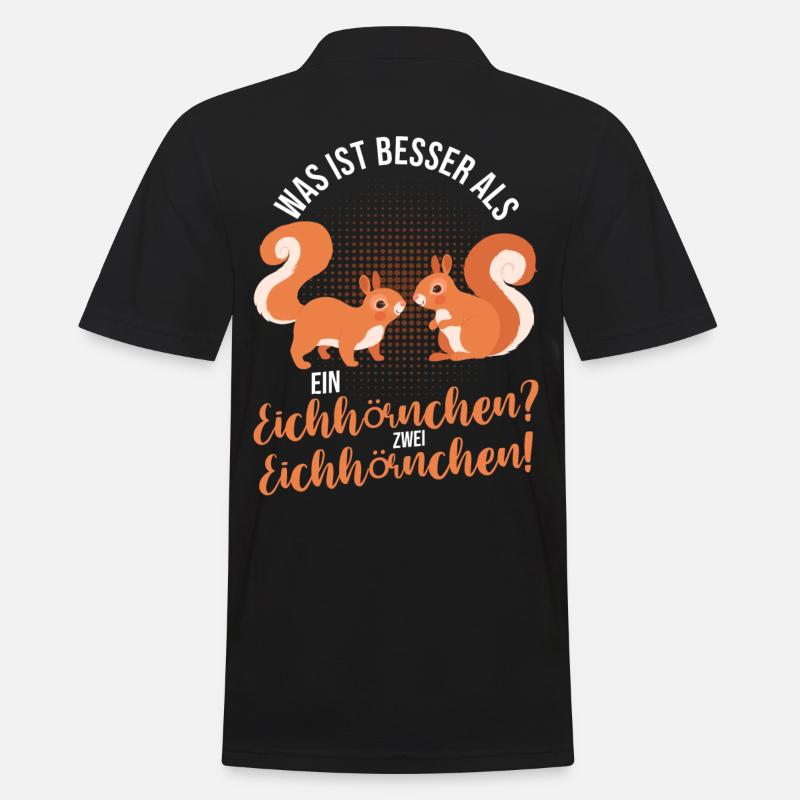 Eichhörnchen - Männer Poloshirt - Schwarz