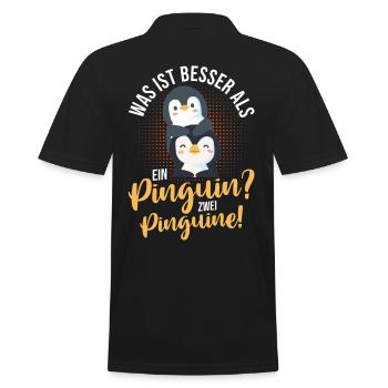 Pinguin - Männer Poloshirt - Schwarz - Hinten - Kai (181cm)