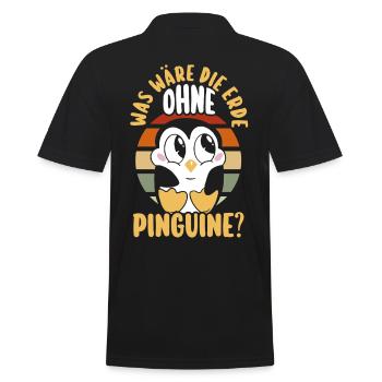 Pinguin - Männer Poloshirt - Schwarz - Hinten - Kai (181cm)