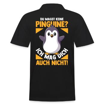 Pinguin - Männer Poloshirt - Schwarz - Hinten - Kai (181cm)