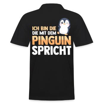 Pinguin - Männer Poloshirt - Schwarz - Hinten - Kai (181cm)