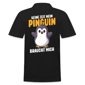 Pinguin - Männer Poloshirt - Schwarz - Hinten - Kai (181cm)