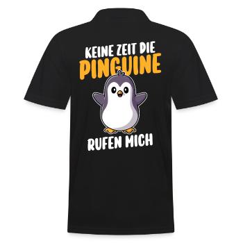 Pinguin - Männer Poloshirt - Schwarz - Hinten - Kai (181cm)